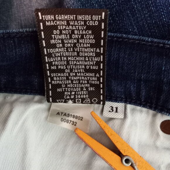 7 For All Mankind Size 31 Shorts Mens Denim Blue Jeans Cut Off Dark Wash - Picture 7 of 7